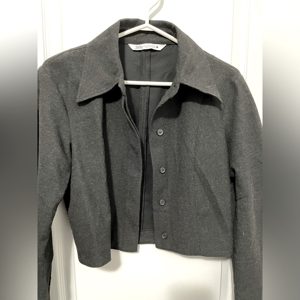 Zara Gray Wool Blazer with liner. Size Small